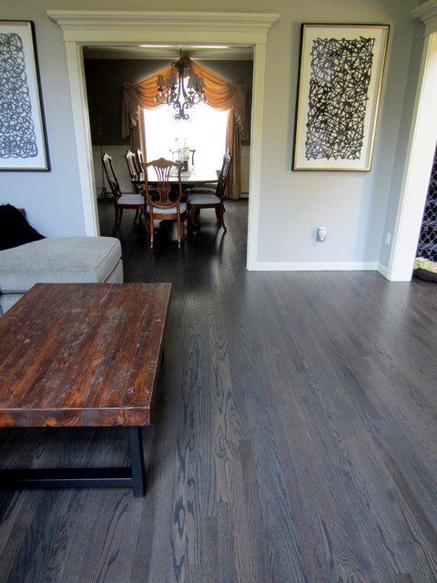 NESCONSET: RED OAK REFINISHED WITH DRIFTWOOD STAIN + 3 COATS TRAFFIC HD  SATIN - Transitional - Living Room - New York - by Valenti Flooring, Inc. |  Houzz IE