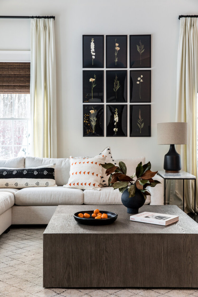 Photo of a traditional living room in Portland Maine.