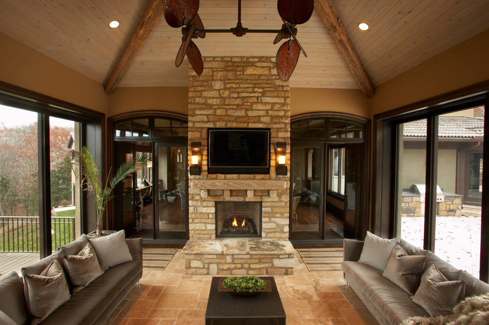 NEW CONSTRUCTION Rustic Living Room Kansas City by KANSAS CITY