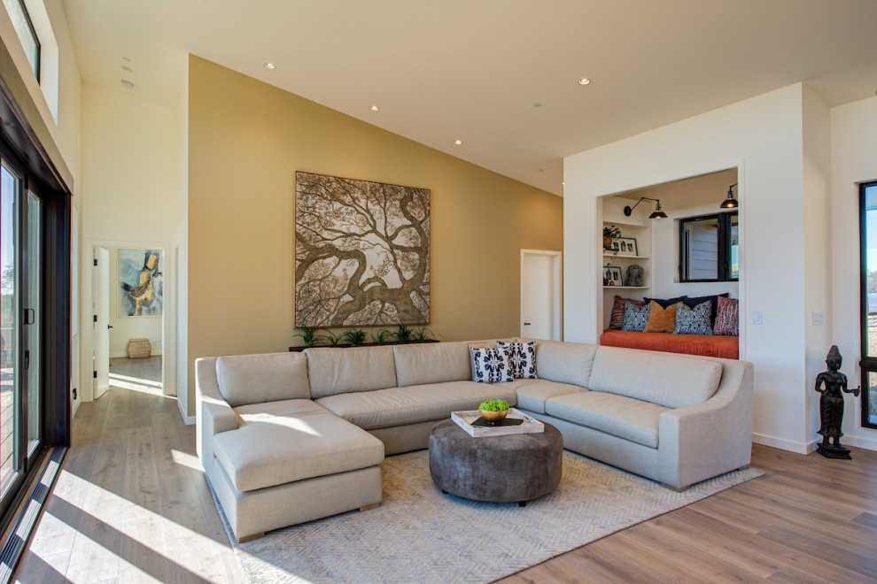 Inspiration for a medium sized contemporary open plan living room in San Francisco.
