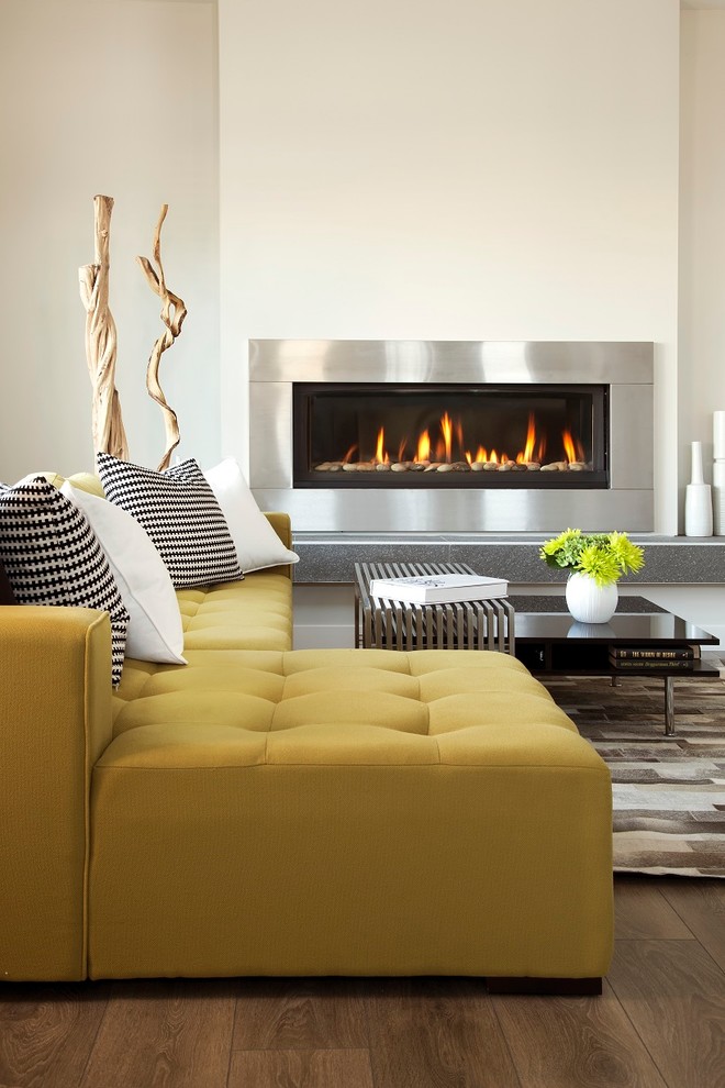 Inspiration for a contemporary living room in Edmonton.