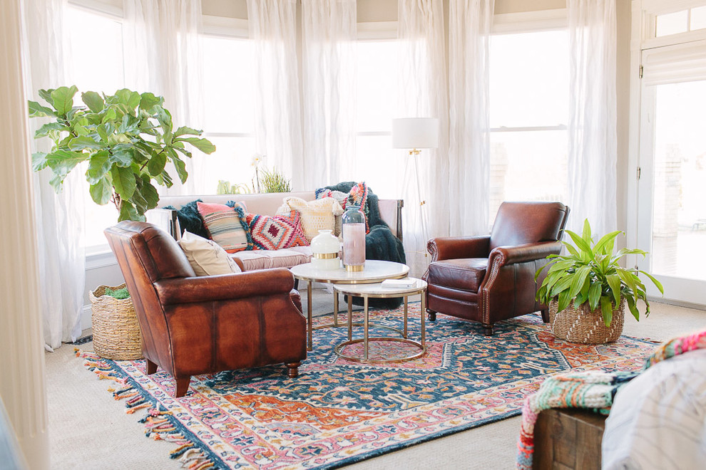 Inspiration for an eclectic living room remodel in Charlotte