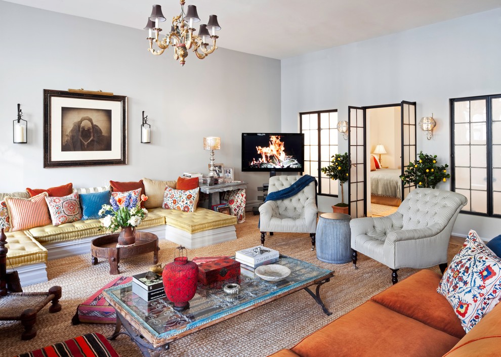 Eclectic living room in New York.