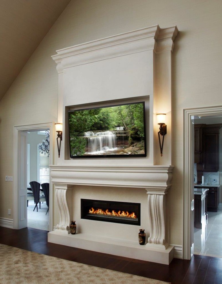 New York Linear Fireplace Mantel. Traditional Living Room Other