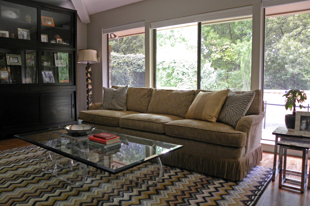 Living room - contemporary living room idea in Dallas