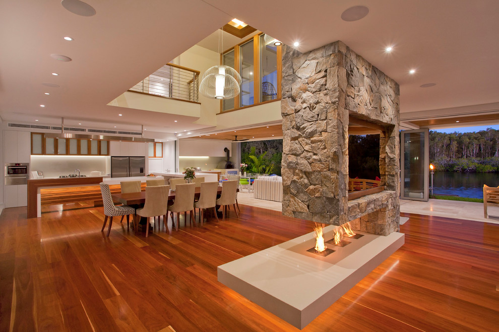 This is an example of a world-inspired living room in Sunshine Coast.