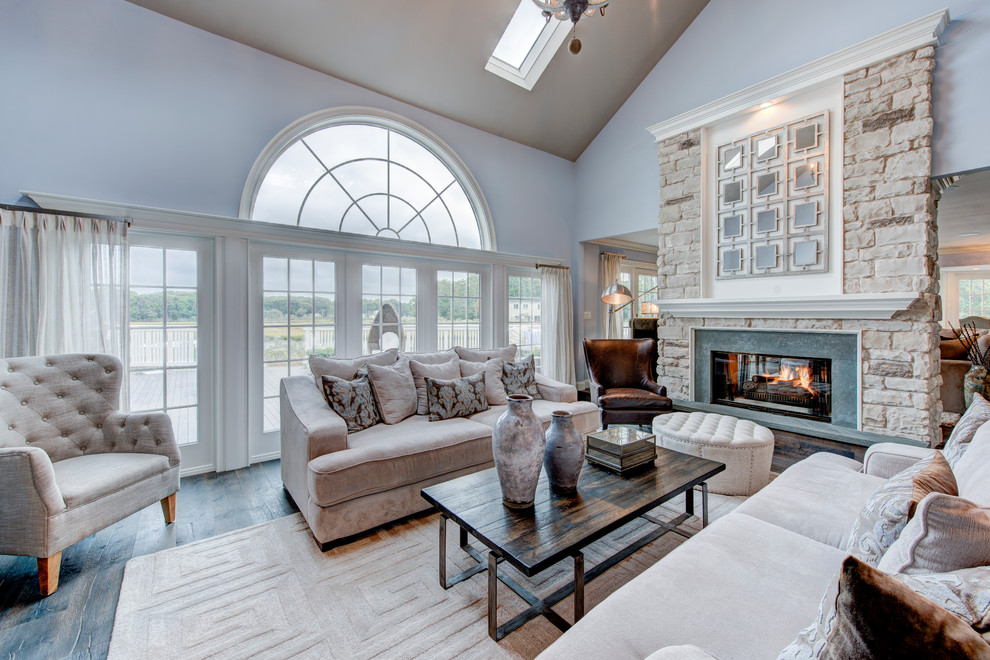 North Fork Beach Home Beach Style Living Room New York by RENEE