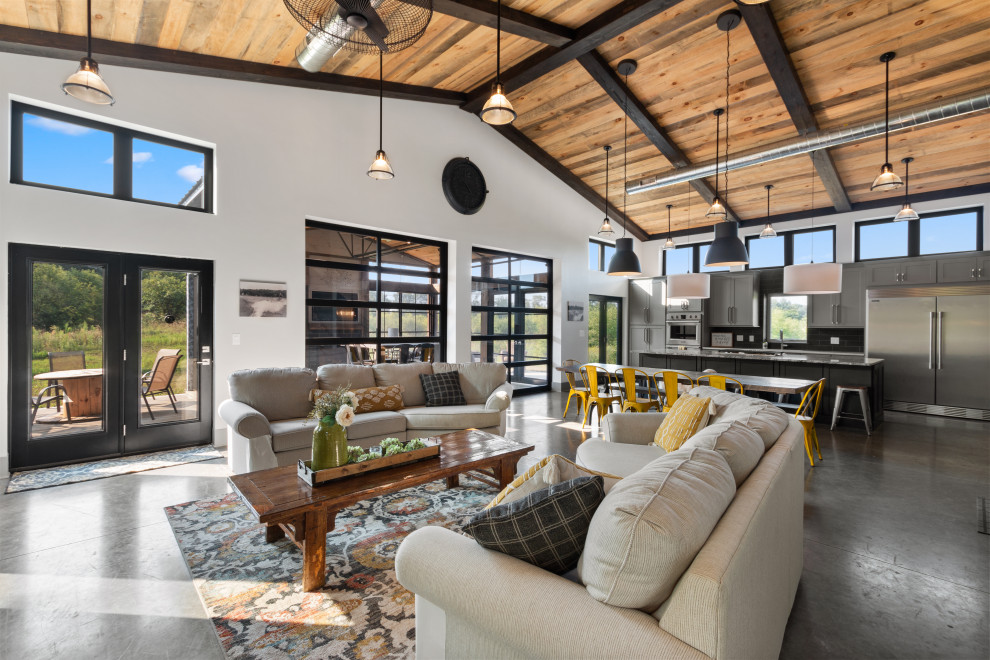 Not Your Grandfather's Barn! A Modern Pole Barn House in Lauderdale Lake  Area - Industrial - Living Room - Milwaukee - by Stebnitz Builders, Inc. |  Houzz