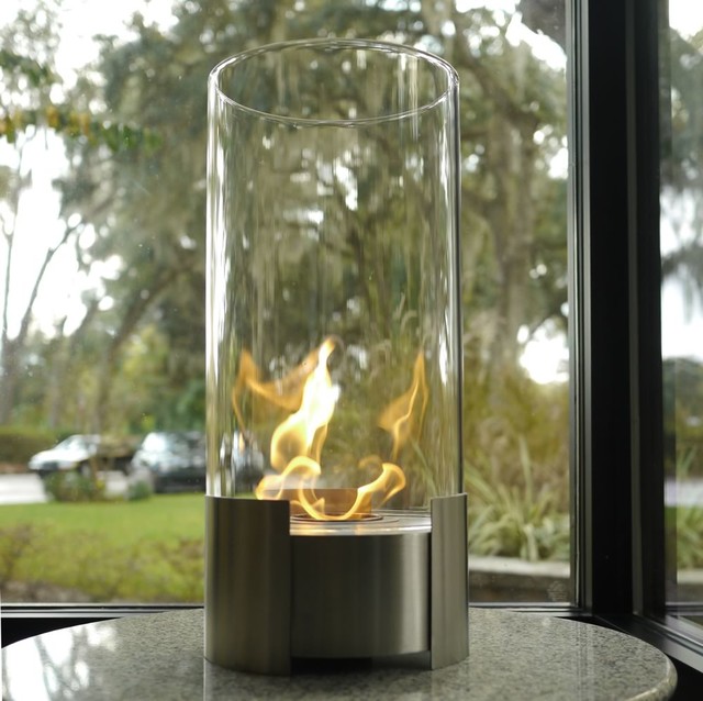 NuFlame Tabletop Caldo Ethanol Fireplace Modern Living Room