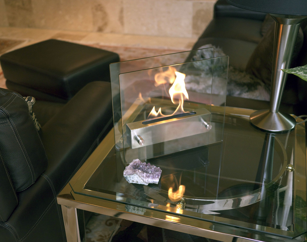 NuFlame Tabletop Irradia Ethanol Fireplace Modern Living Room