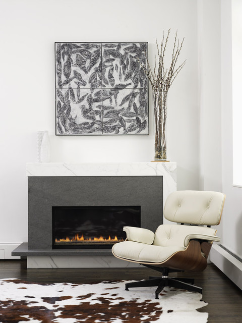 Sleek Beautiful Stone Slab Fireplace Surrounds