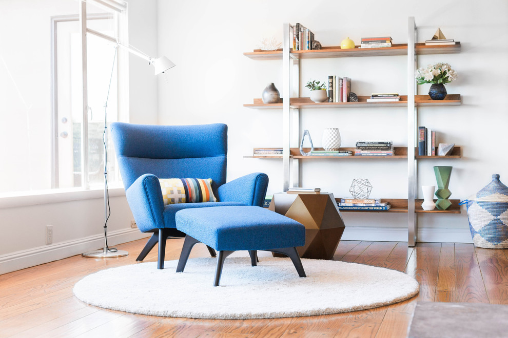 Living room - mid-century modern living room idea in San Francisco