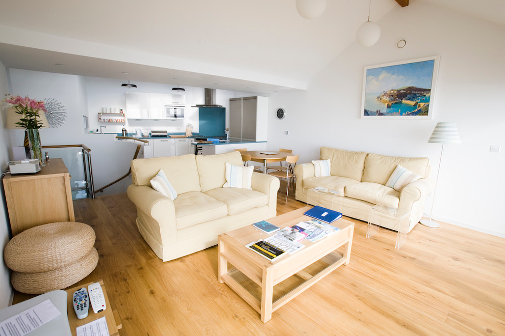 Design ideas for a coastal living room in Cornwall.