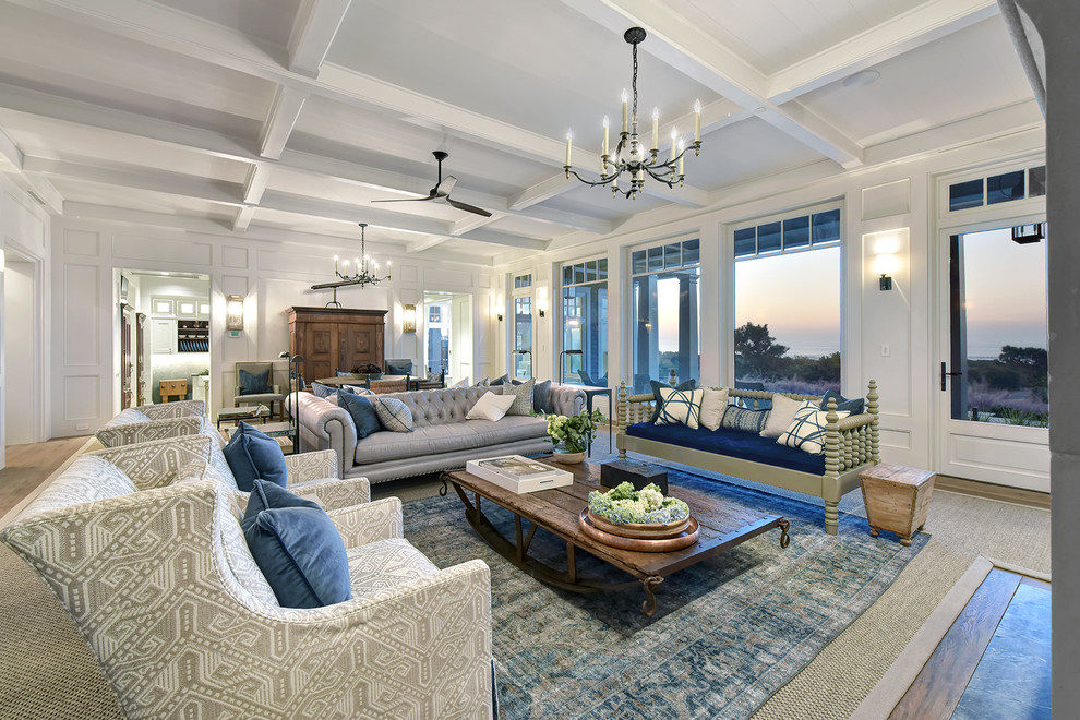 Beach style living room in Charleston.