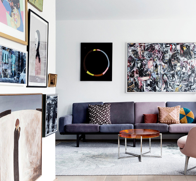 Eclectic living room photo in Copenhagen