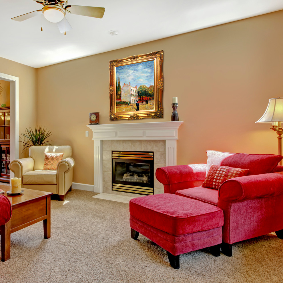 Oil Paintings for Living Rooms Transitional Living Room Wichita