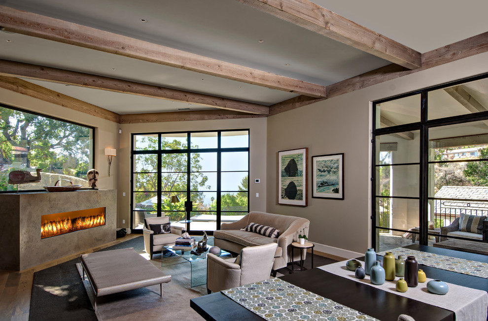 Inspiration for a mediterranean living room remodel in Santa Barbara