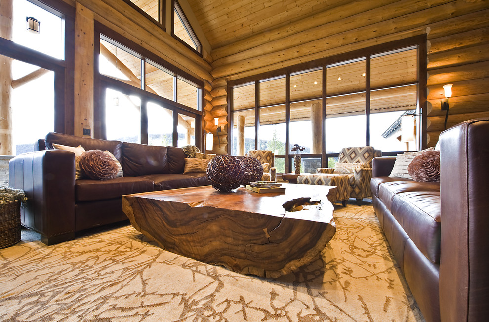 Living room - rustic living room idea in Vancouver