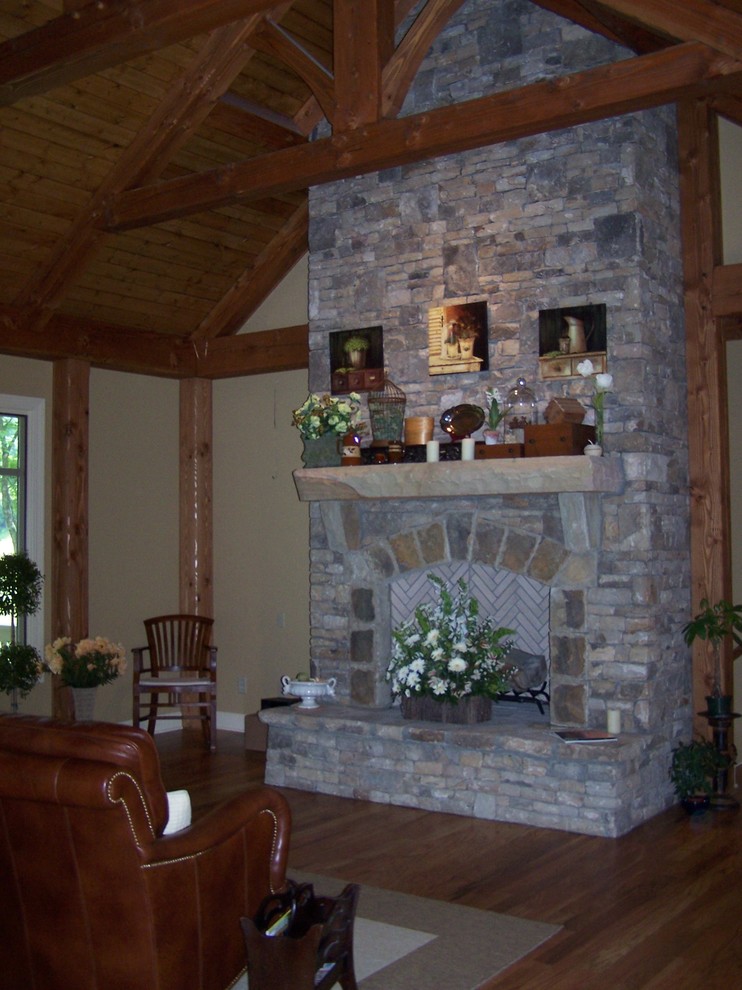 Example of an arts and crafts living room design in Other