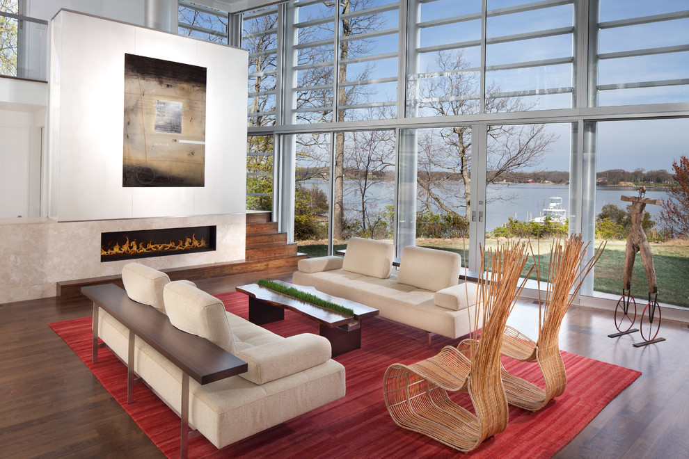 Large modern open plan living room in Baltimore.