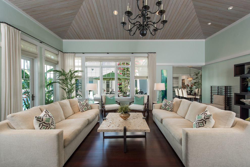 Inspiration for a world-inspired living room in Miami.
