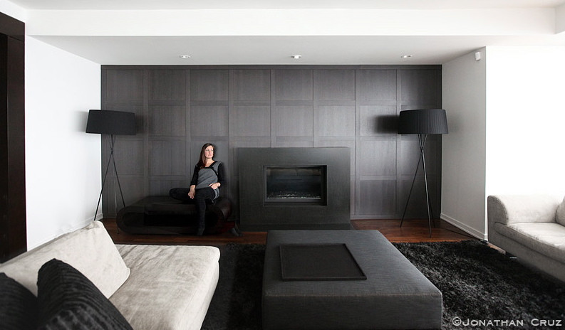 Minimalist living room photo in Vancouver