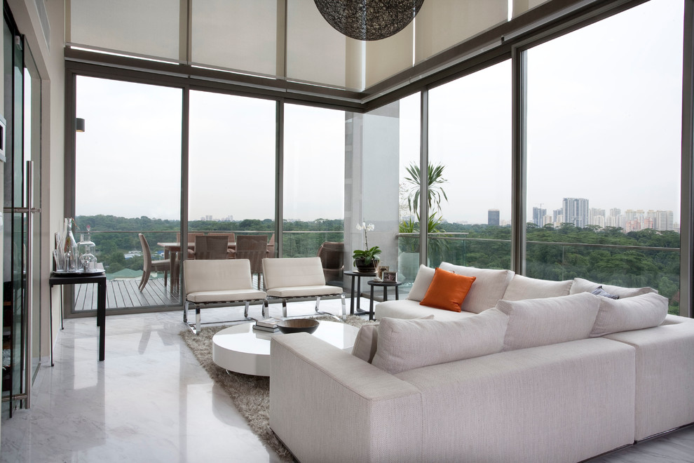 Repräsentatives, Fernseherloses Modernes Wohnzimmer in Singapur