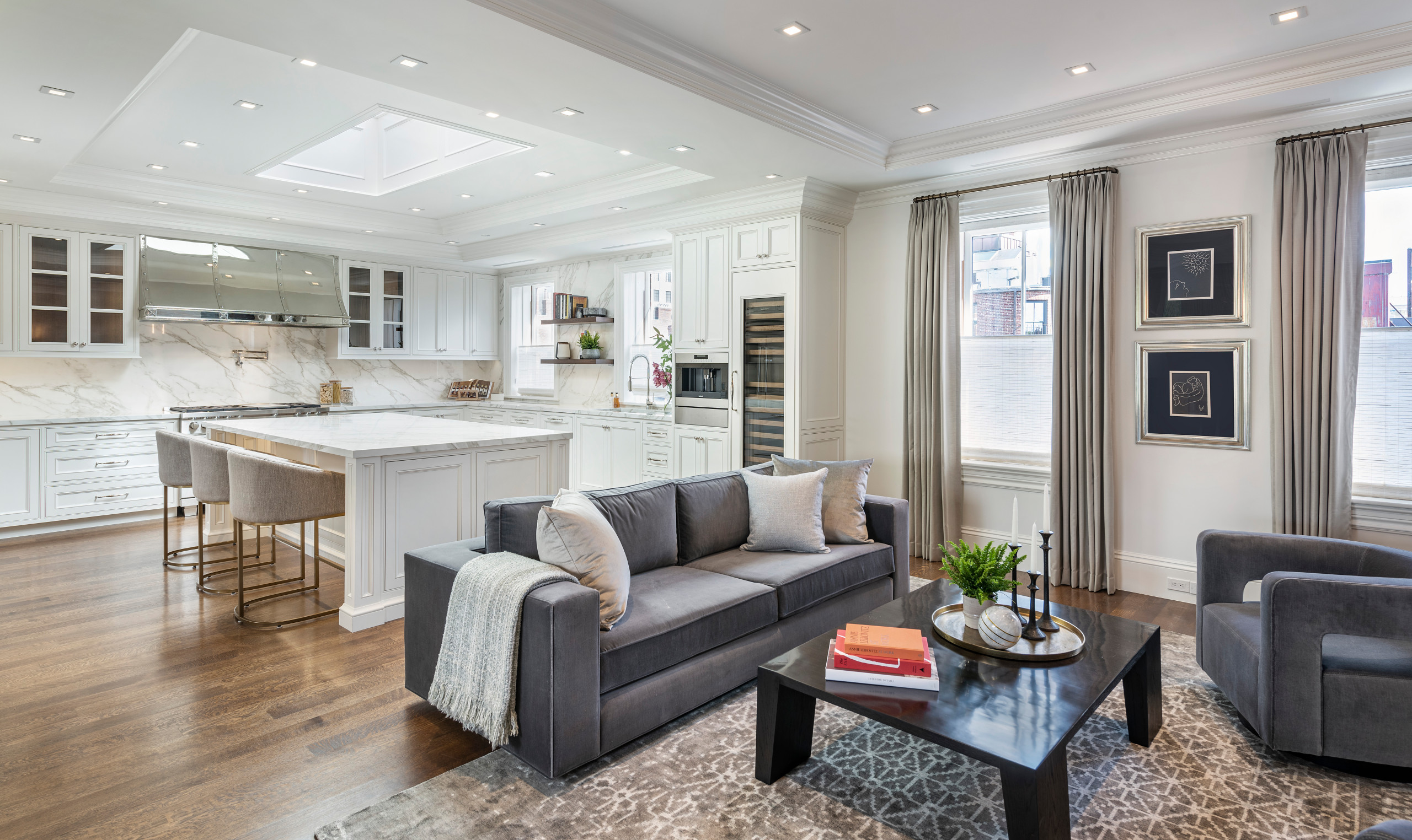 Tray Ceiling In Kitchen And Living Room Shelly Lighting   Open Concept Kitchen And Living Room Bsa Construction Img~cb0187940f808f47 14 6308 1 4de6900 