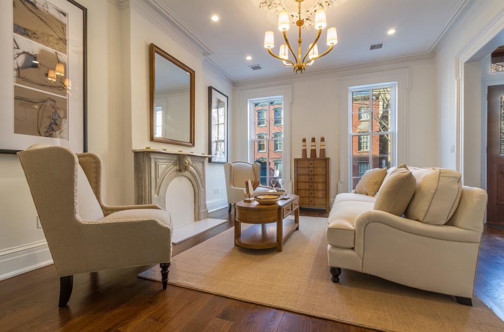 Open Concept Living Room Traditional Living Room New York by