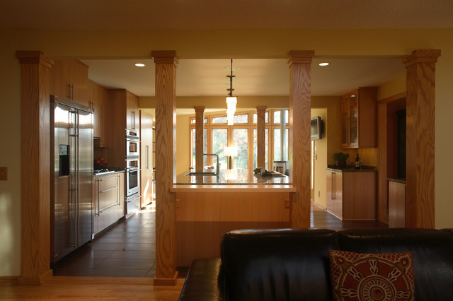 Opening Up The Living Room And Kitchen Transitional Living Room Minneapolis By Msr Design Houzz