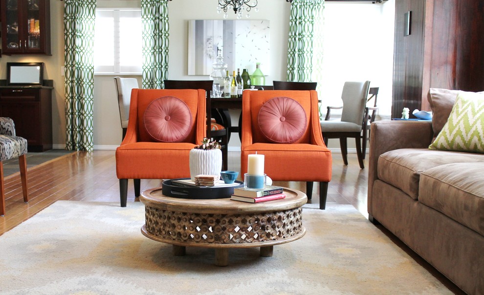 orange chairs for living room