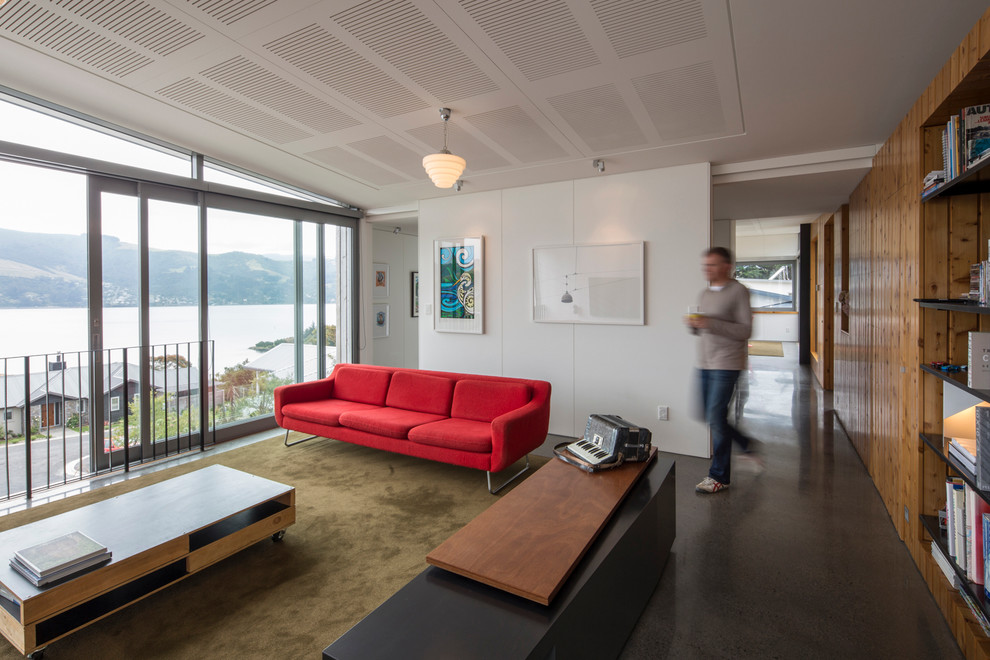 Contemporary living room in Dunedin.