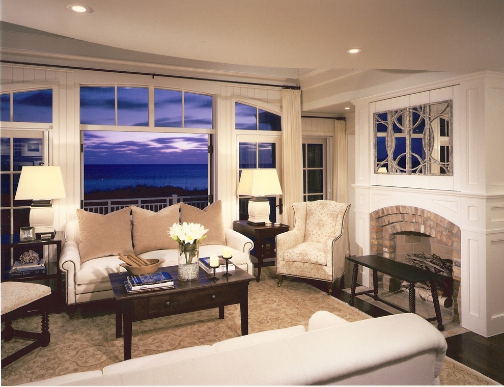 Example of a beach style living room design in Miami
