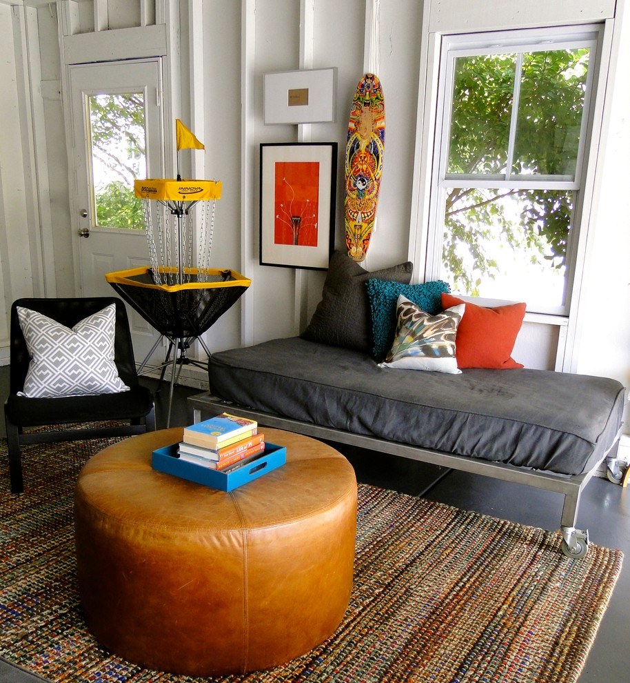 Trendy living room photo in Charlotte