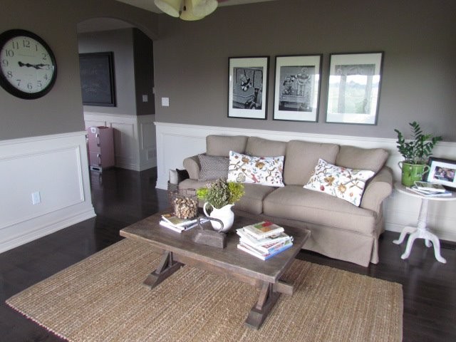 Eclectic living room photo in Burlington