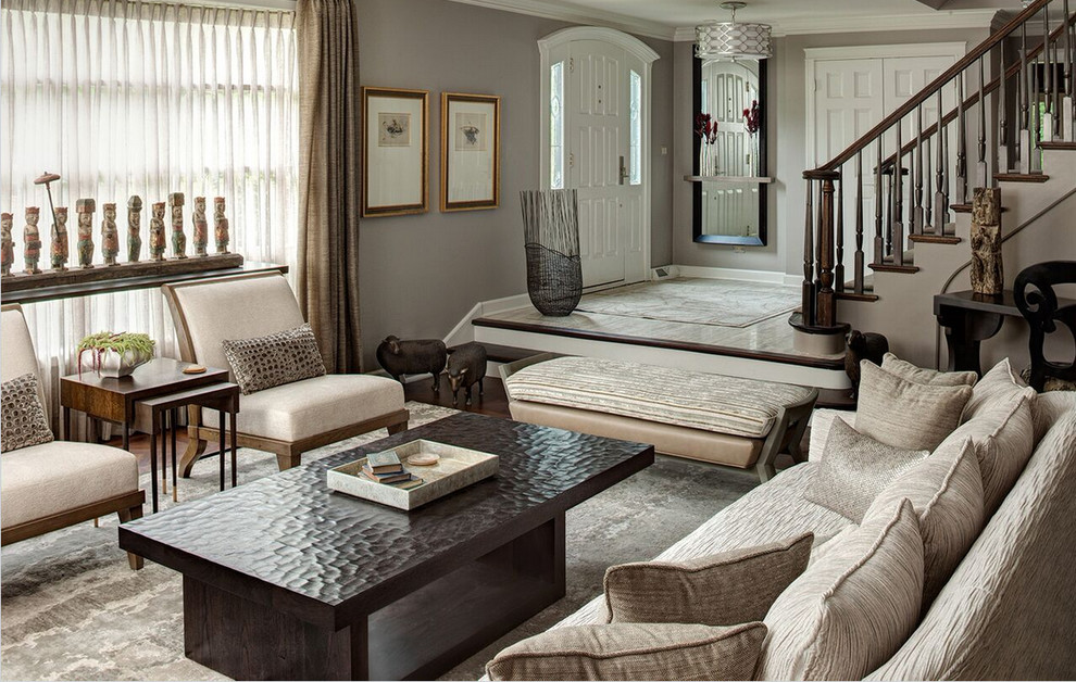 Our Work Éclectique Salon Columbus par K.A. Menendian Rug