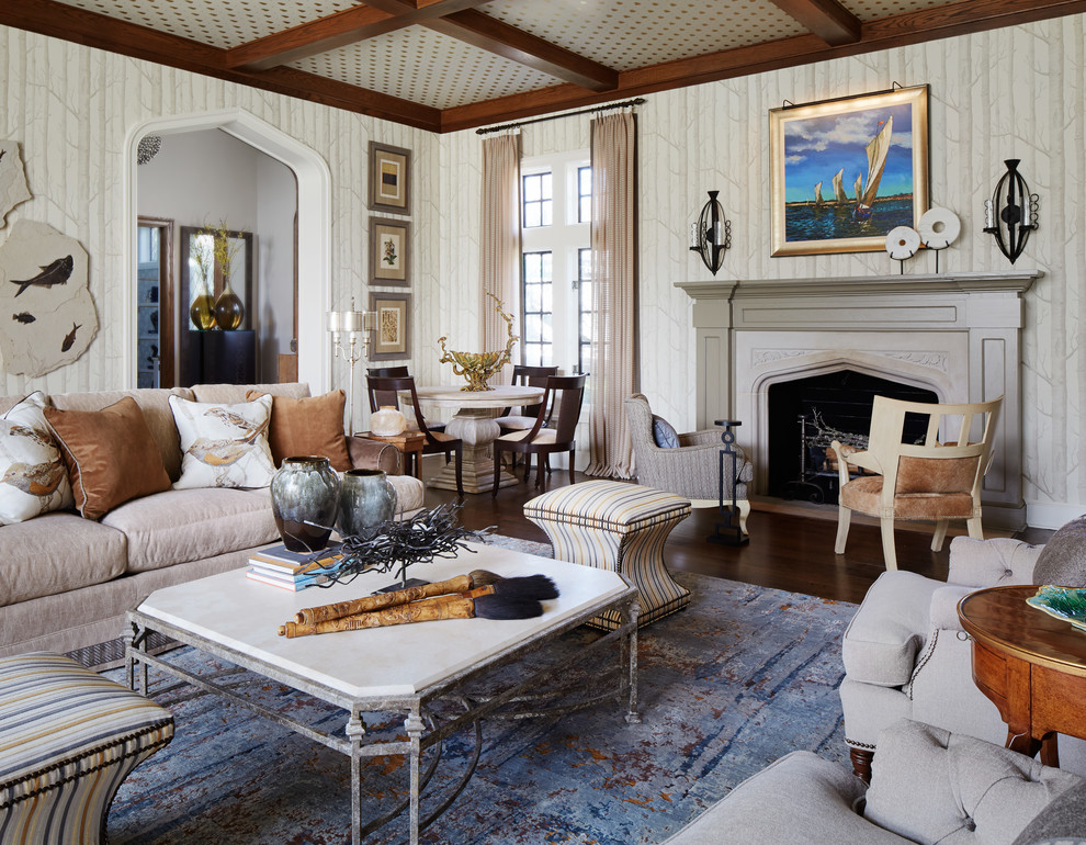 Our Work Eclectic Living Room Columbus by K.A. Menendian Rug