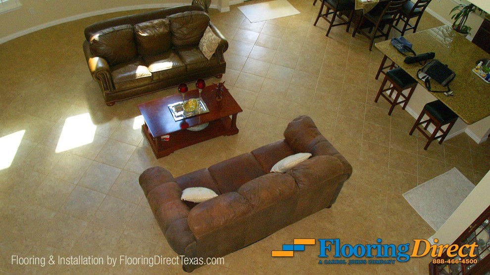 Overview of Room with New Tile Installation - Living Room - Dallas - by ...