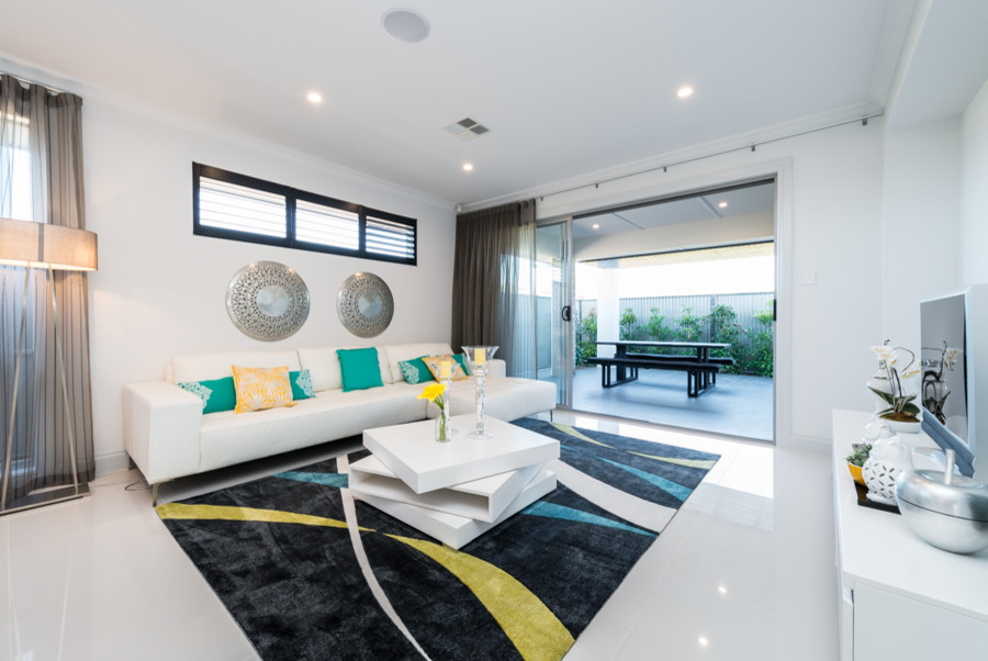 Living room - contemporary living room idea in Adelaide