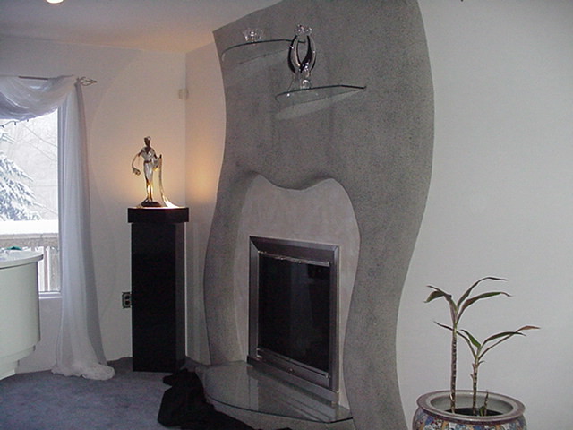 This is an example of a contemporary living room in Cleveland.