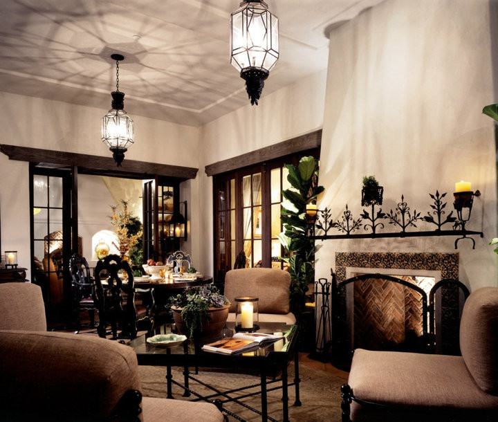 Tuscan living room photo in Los Angeles