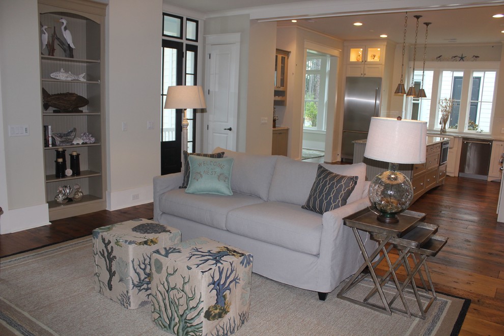 Palmetto Bluff Model Home Living Room Beach Style Living Room Atlanta by Decor & More