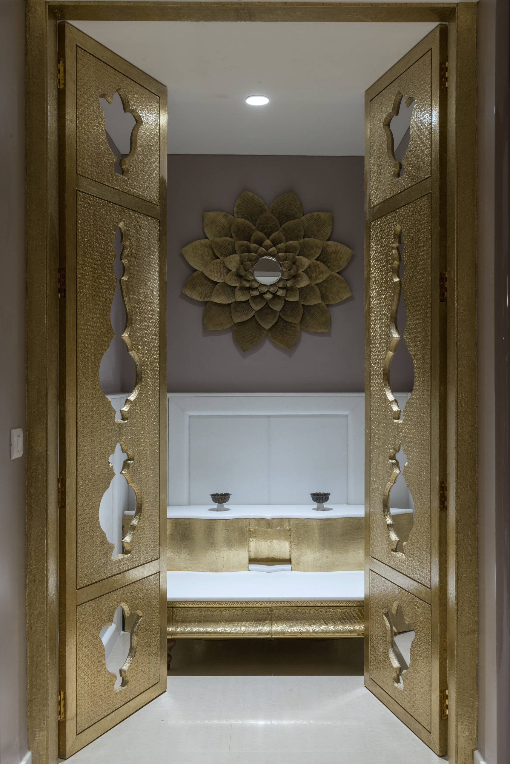 Pooja room door designs with glass discount