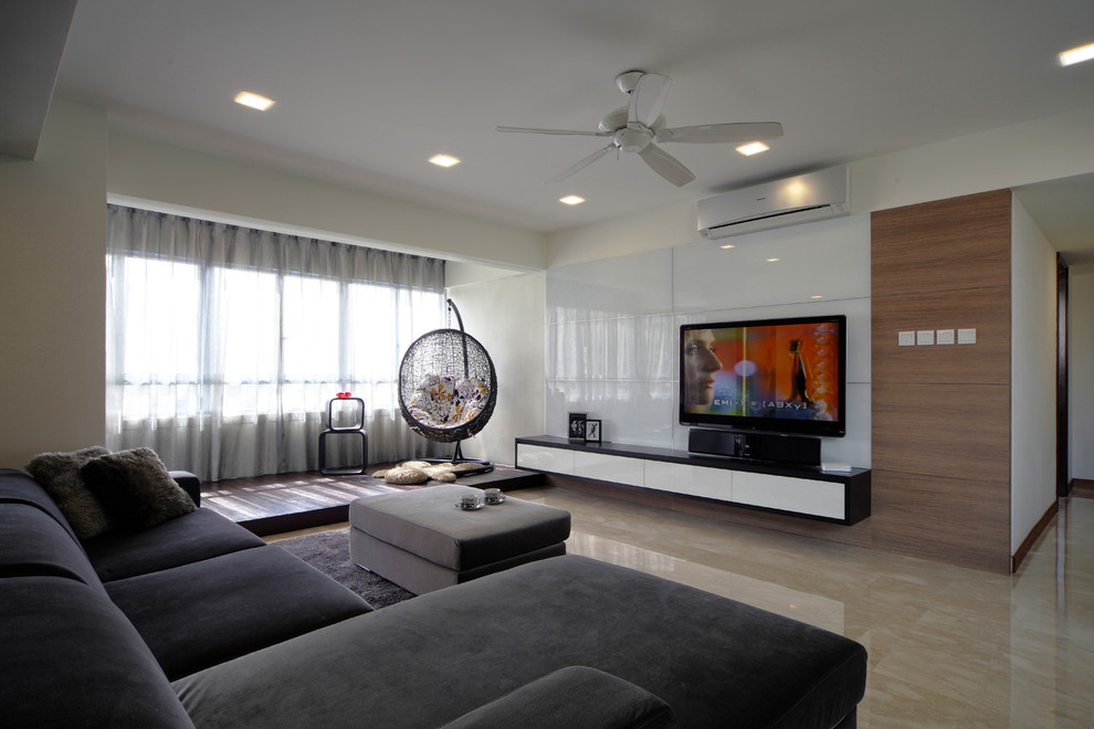 This is an example of a modern living room in Singapore.