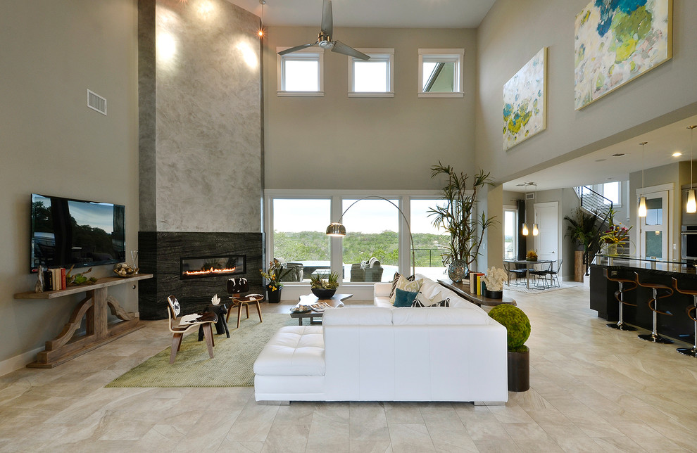 Inspiration for a contemporary living room in Austin.