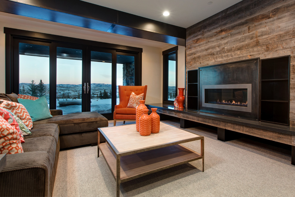 Inspiration for a transitional living room remodel in Salt Lake City