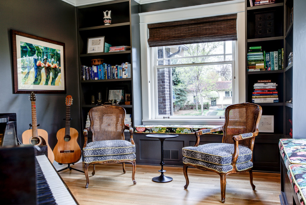 Inspiration for a small traditional enclosed living room in Denver with a reading nook.
