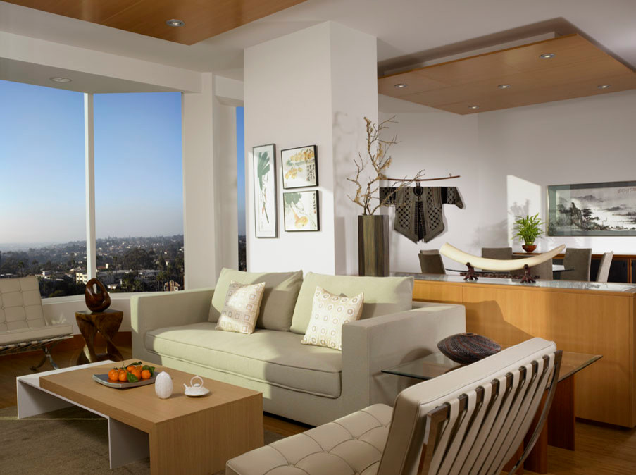 Trendy living room photo in San Diego