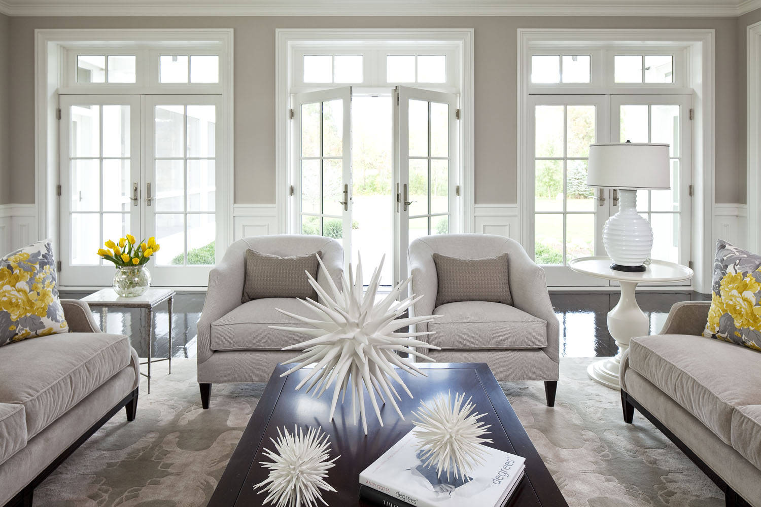 75 White Living Room With Gray Walls