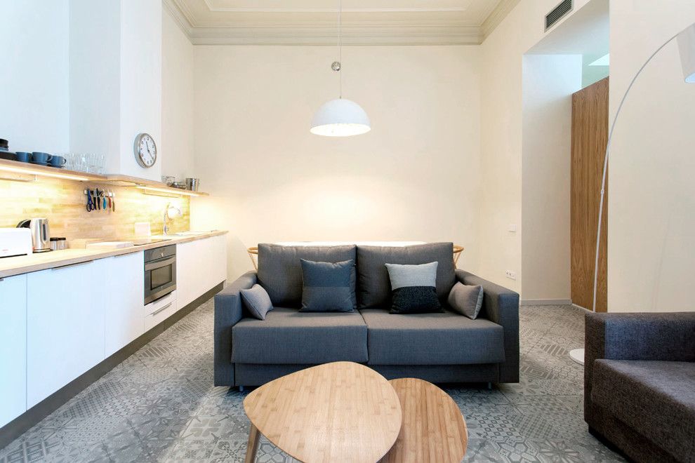 Inspiration for a medium sized scandinavian living room in Barcelona.